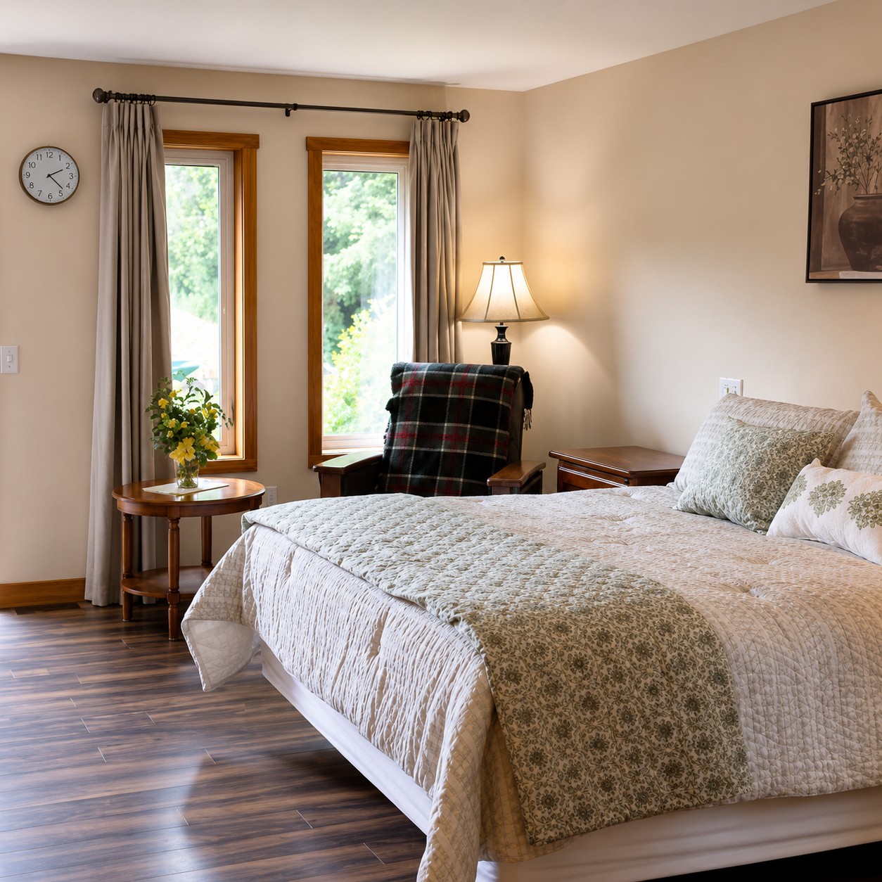 A welcoming bed and breakfast room